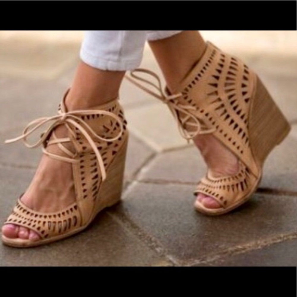 Jeffrey Campbell Nude Rodillo Wedge Sandals
